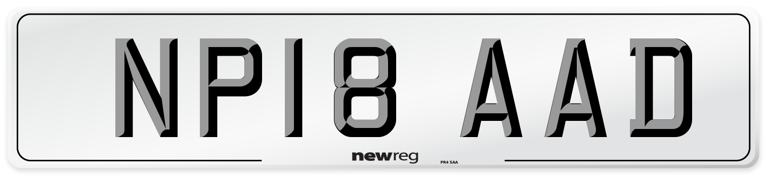NP18 AAD Number Plate from New Reg